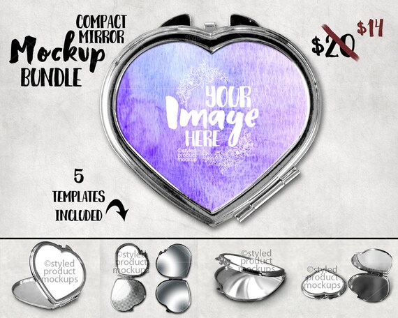 Download Heart Compact Mirror Mockup Template Add Your Own Free Mockups Psd Branding