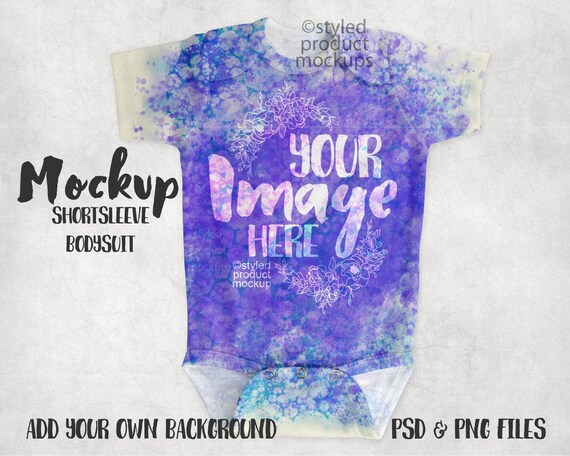 Download Dye Sublimation Baby Short Sleeve One Piece Mockup Template 10545 Product Packaging Mockups PSD Mockup Templates