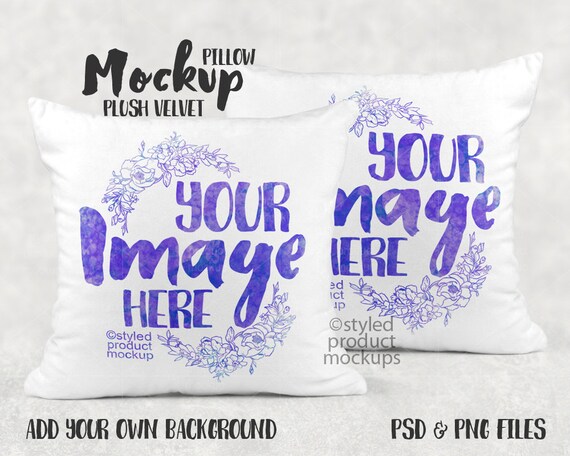 Dye Sublimation Plush Velvet Pillow Mockup Template Add