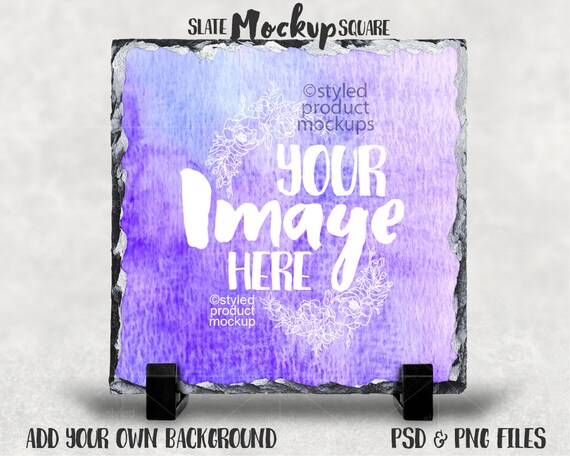 Dye Sublimation Square Slate Mockup Template Add Your