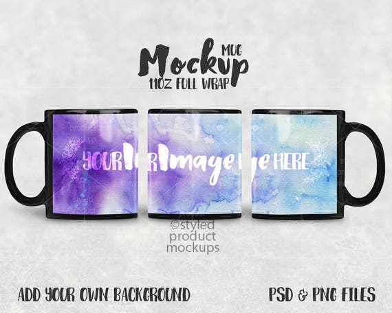 11 Ounce Black Coffee Mug Template Mockup With Full 11 Ounce Black Coffee Mug Template Mockup With Full