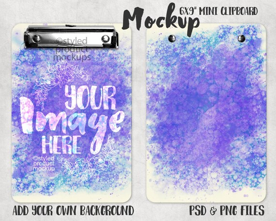 Dye Sublimation Double Sided Mini Clipboard Mockup Template