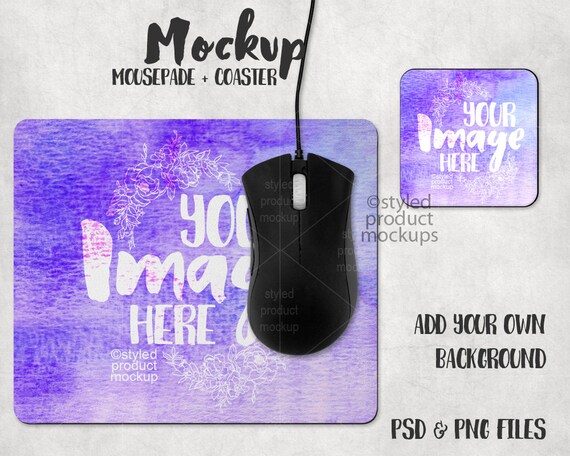 Rectangle Mouse Pad With Square Hard Board Coaster Gift