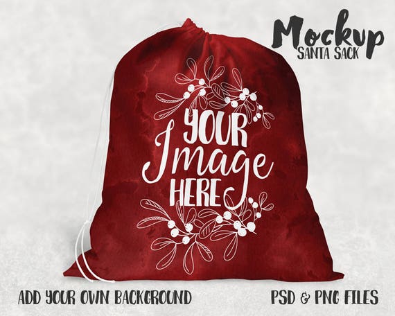 Download Santa Sack Laundry Bag Template Mockup Add - Mockup Design ...