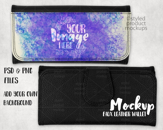 Dye Sublimation Faux Leather Wallet Mockup Add Your
