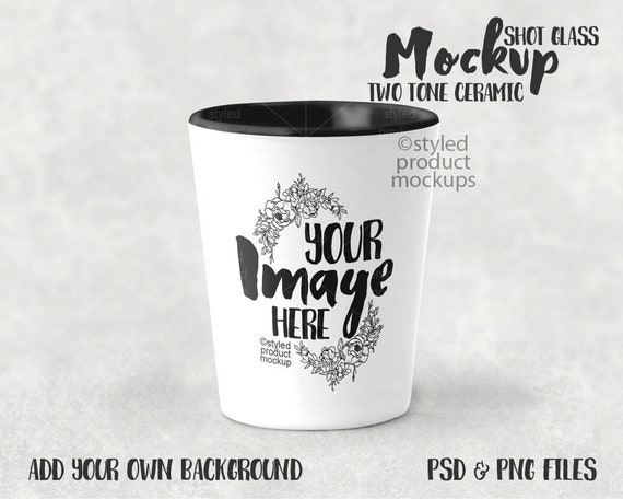 Download Ceramic Sublimation Shot Glass With Black Rim And Inside - Magazine Mockup Psd File Free ...