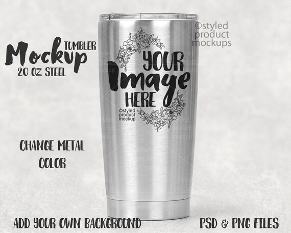 20 Oz Stainless Steel Tumbler Mockup Add Your 20 Oz Stainless Steel Tumbler Mockup Add Your