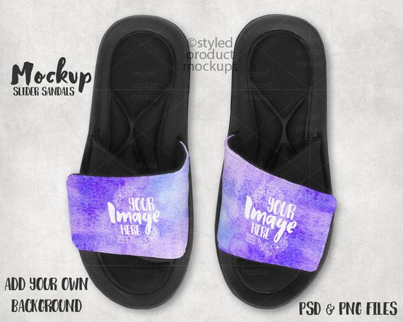 Dye Sublimation Slider Sandals Mockup Template Add Your Dye Sublimation Slider Sandals Mockup Template Add Your