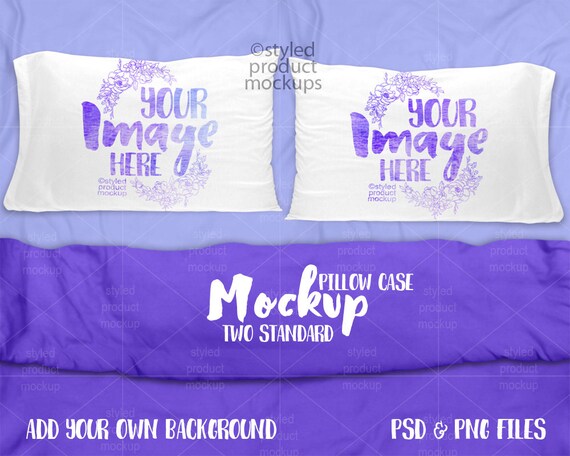 Two Standard Size Pillow Cases Side By Side Mockup