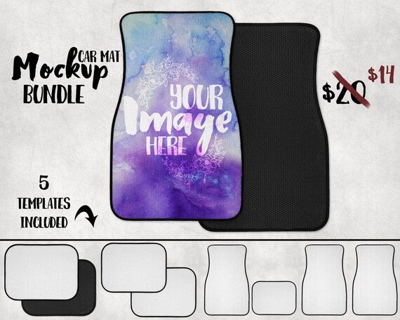 Sublimation Car Mat Mockup Template Front And Back