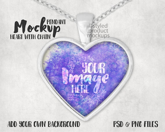 Download Heart Shaped Silver Or Gold Pendant On Chain Mockup Free 3 333 3d Logo Mockups