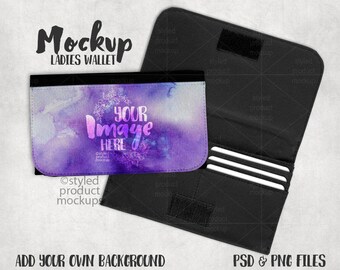 Download Free Dye Sublimation Ladies Wallet mockup template | Add your own image and background PSD Template