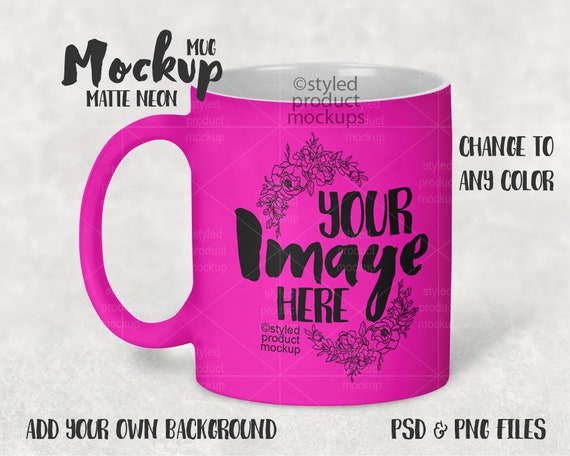Download Dye Sublimation 11 Oz Matte Neon Coffee Mug Mockup - PSD ...