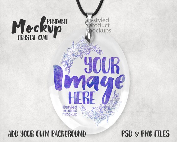 Dye Sublimation Oval Shaped Crystal Pendant Mockup Template Dye Sublimation Oval Shaped Crystal Pendant Mockup Template