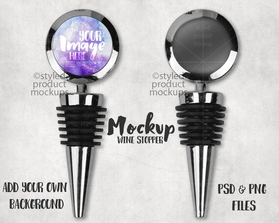 Dye Sublimation Round Wine Stopper Mockup Templateadd Your