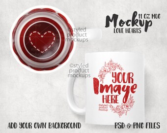 Download Heart Mug Mockup Etsy