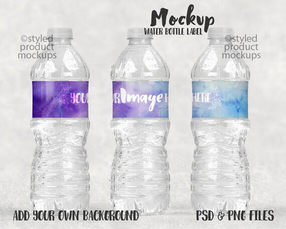 Water Bottle Label Full Wrap View Template Mockup Download Free 457500 Svg Cut Files