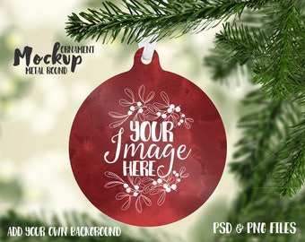 Download Round Christmas Ornament Mockup Template Add Your Own Image And Background Free Templates Free Download Psd Packaging Mockups PSD Mockup Templates