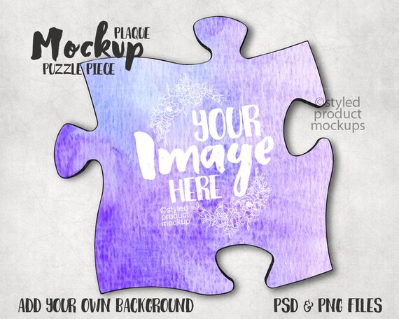 Puzzle Piece Shaped Plaque Mockup With Front And Side Puzzle Piece Shaped Plaque Mockup With Front And Side