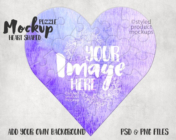 Download Sublimation Heart Shaped Puzzle Mockup Template Add Your - Best Free Mockups File
