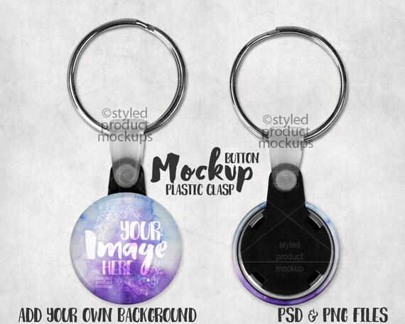 Download Free Button With Key Ring Mockup Template With Front And ...