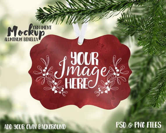 Benelux Aluminum Christmas Ornament Mockup Templateadd Your Own