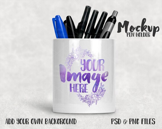 Ceramic Pencil Holder Template Mockup Add Your Own