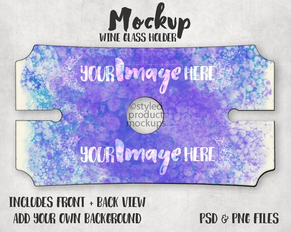 Dye Sublimation Wine Glass Holder Tray Mockup Template