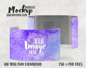 Download Free Dye Sublimation cuff bracelet mockup template | Add your own art and background PSD Template
