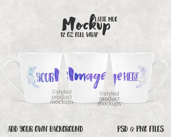 Download Free Dye Sublimation 12 Oz Latte Mug Full Wrap Mockup Psd Mockups Templates Premium PSD Mockup Template