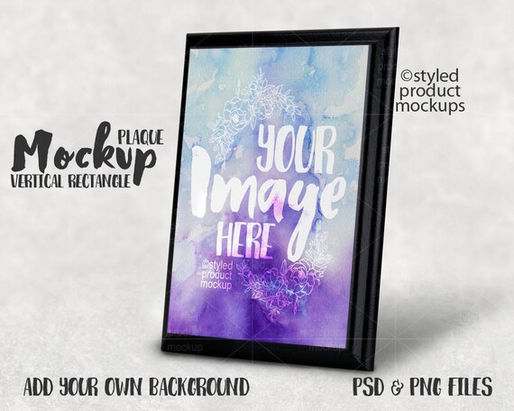 Vertical Rectangle Plaque Mockup With Front And Side View Vertical Rectangle Plaque Mockup With Front And Side View