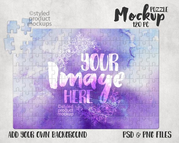 Sublimation 120 Piece Square Puzzle Mockup Template Add
