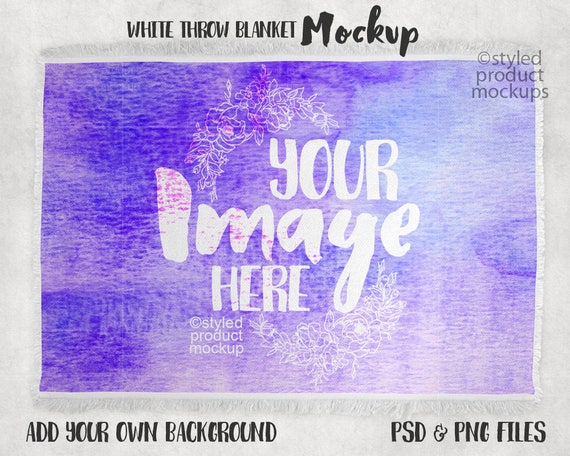 Download Free White Fringe Throw Blanket Mockup Template Add Your ...