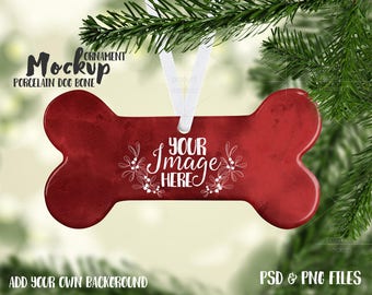 Download Dog Bone Shaped Porcelain Christmas Ornament Mockup Template Add Your Own Image And Background New Free Downloads Mockups Logo PSD Mockup Templates