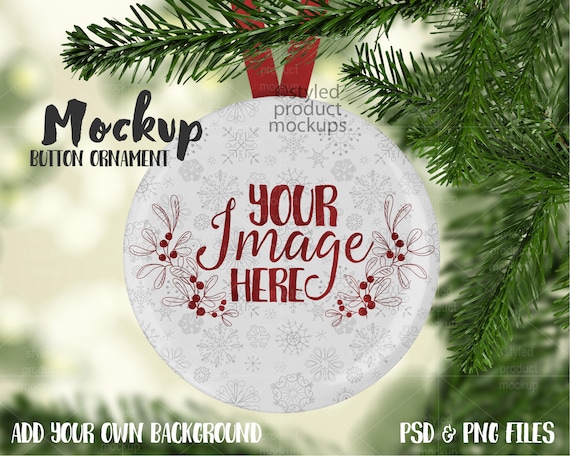 Button Ornament Mockup Template Add Your Own Image