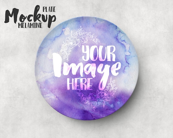 Melamine Dinner Plate Mockup Templatepersonalized Plate Mockup