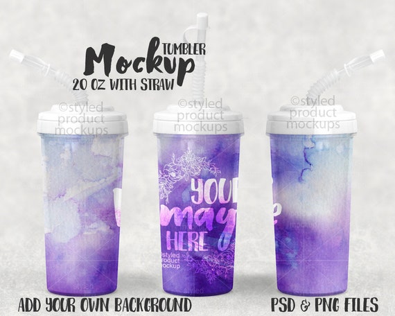 20 Ounce Travel Tumbler With Straw Template Mockup With 20 Ounce Travel Tumbler With Straw Template Mockup With