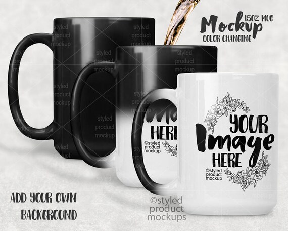 Color Changing 15 Ounce Coffee Mug Template Mockup Color Changing 15 Ounce Coffee Mug Template Mockup