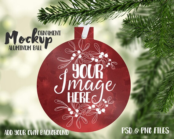 Ball Shaped Aluminum Christmas Ornament Mockup Templateadd Your