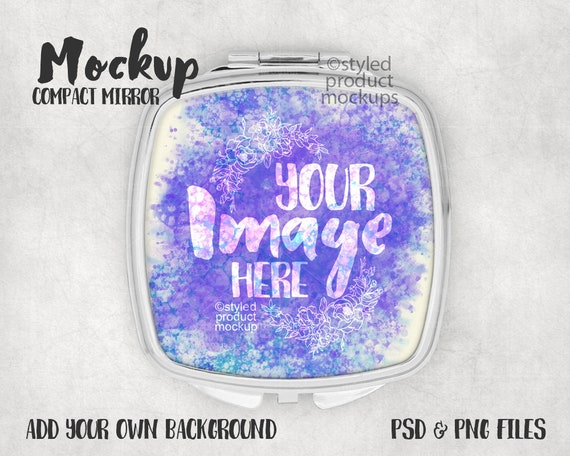 Download Square Compact Mirror Mockup Template Add Your Own Download Free Psd Mockups Templates