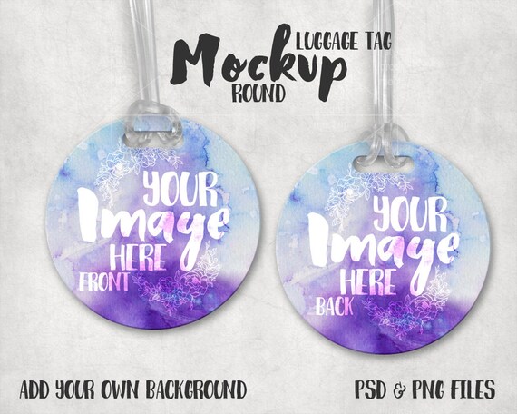 Round Luggage Tag Mockup Template Add Your Own Round Luggage Tag Mockup Template Add Your Own