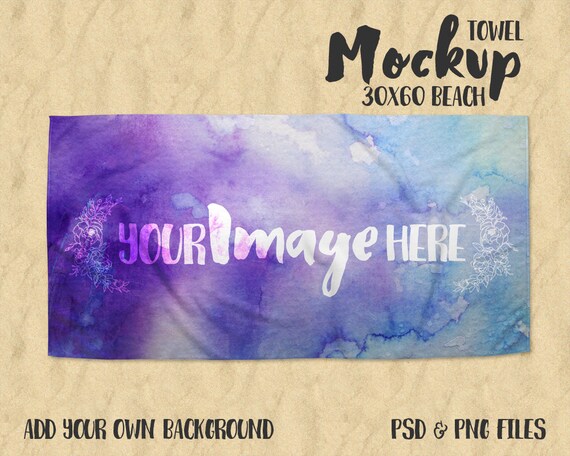 Rectangle 30x60 Beach Towel Mockup Template Add Your