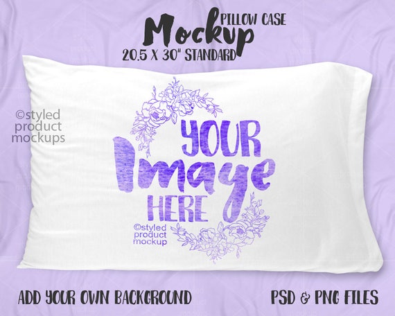 Standard Size Pillow Case Mockup Templateadd Your Own