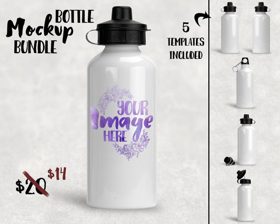 Sublimation Water Bottle Mockup Template Dye Sublimation