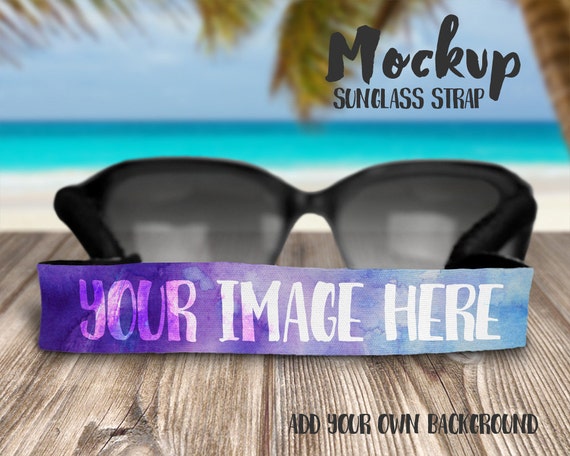 Neoprene Sunglass Strap Mockup Template Add Your Own