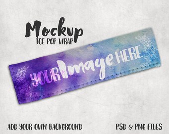Ice pop wrap sleeve template mockup | Add your own image and background
