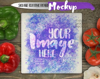 Download Square Cutting Board With Chinchilla Texture Mockup Template Free Psd Mockups Actions PSD Mockup Templates