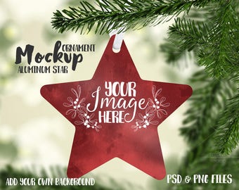 Download Star Shaped Aluminum Christmas Ornament Mockup Template Add Your Own Image And Background Best Free Downloads 3d Mockups PSD Mockup Templates