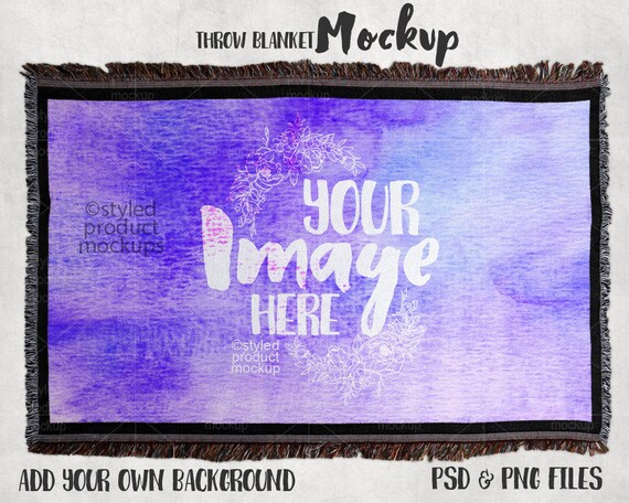Heather Back Throw Blanket Mockup Template Add Your Heather Back Throw Blanket Mockup Template Add Your