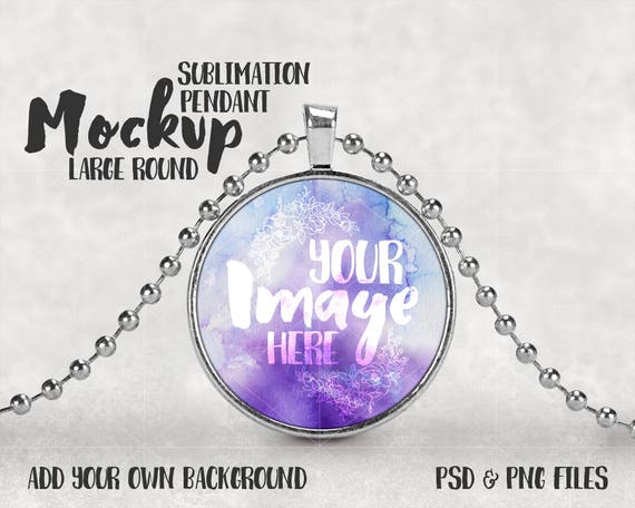 Dye Sublimation Large Circle Pendant Mockup Template With Ball Dye Sublimation Large Circle Pendant Mockup Template With Ball